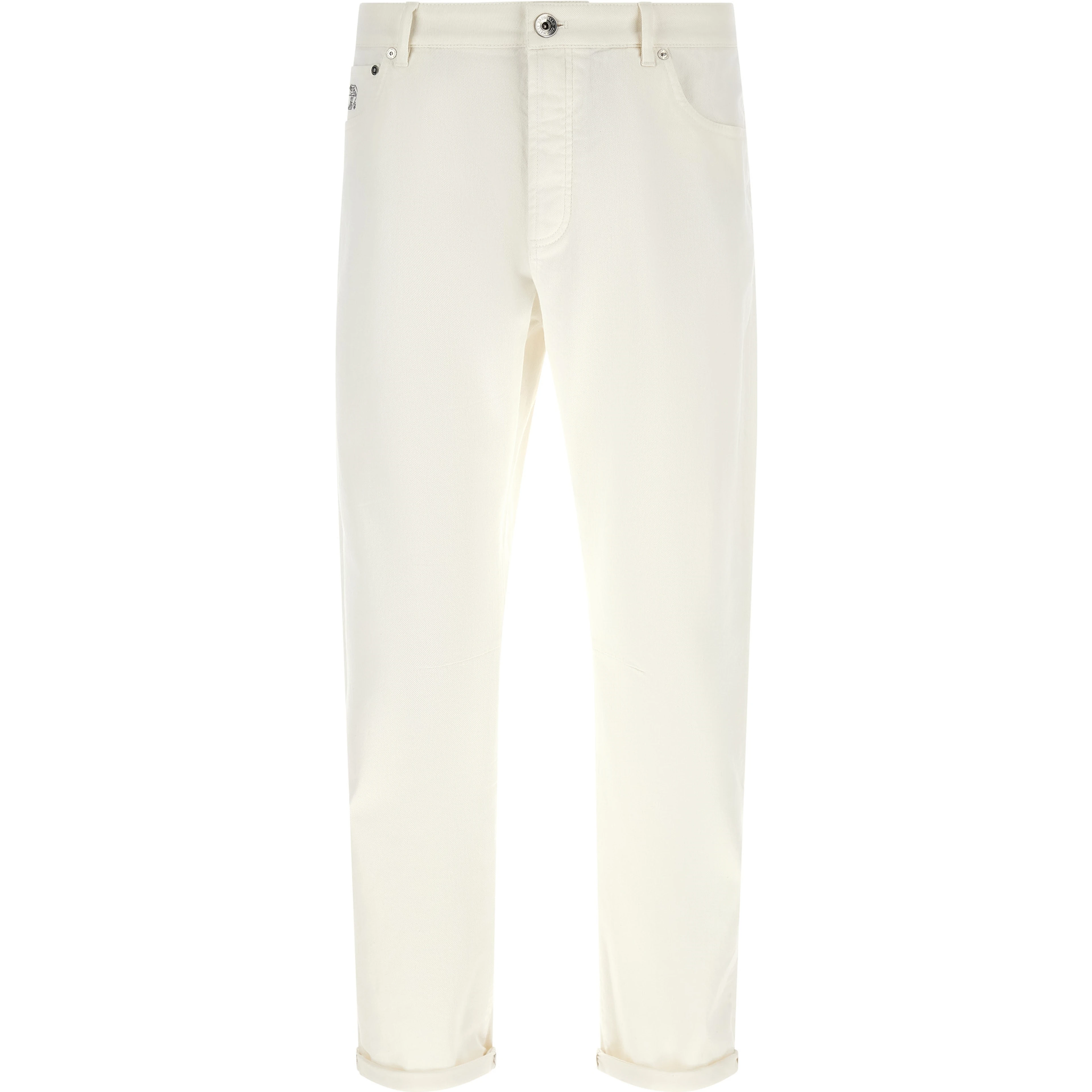White Cotton Cropped Jeans