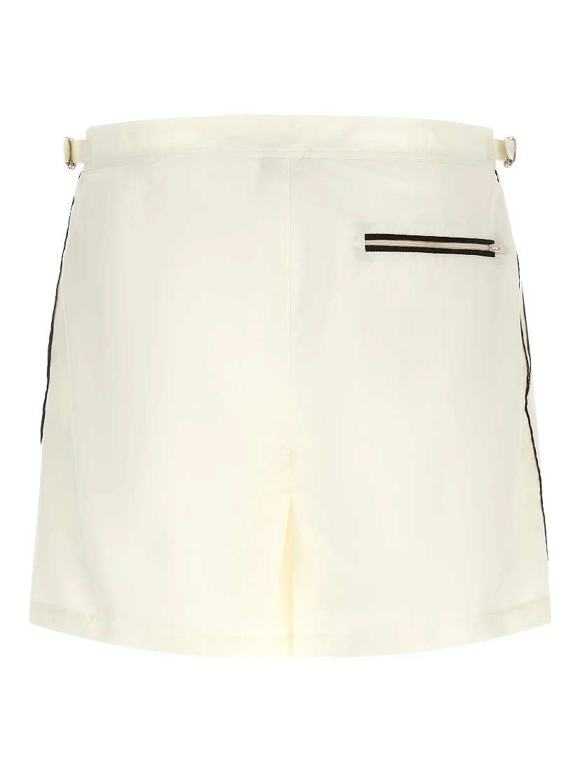 Beige Polyester Swim Shorts