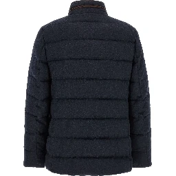 Blue Wool Full-Length Jacket
