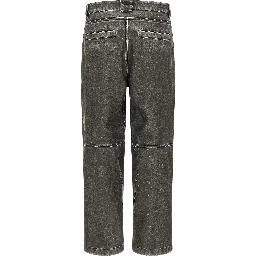 Gray Polyethylene Casual Pants
