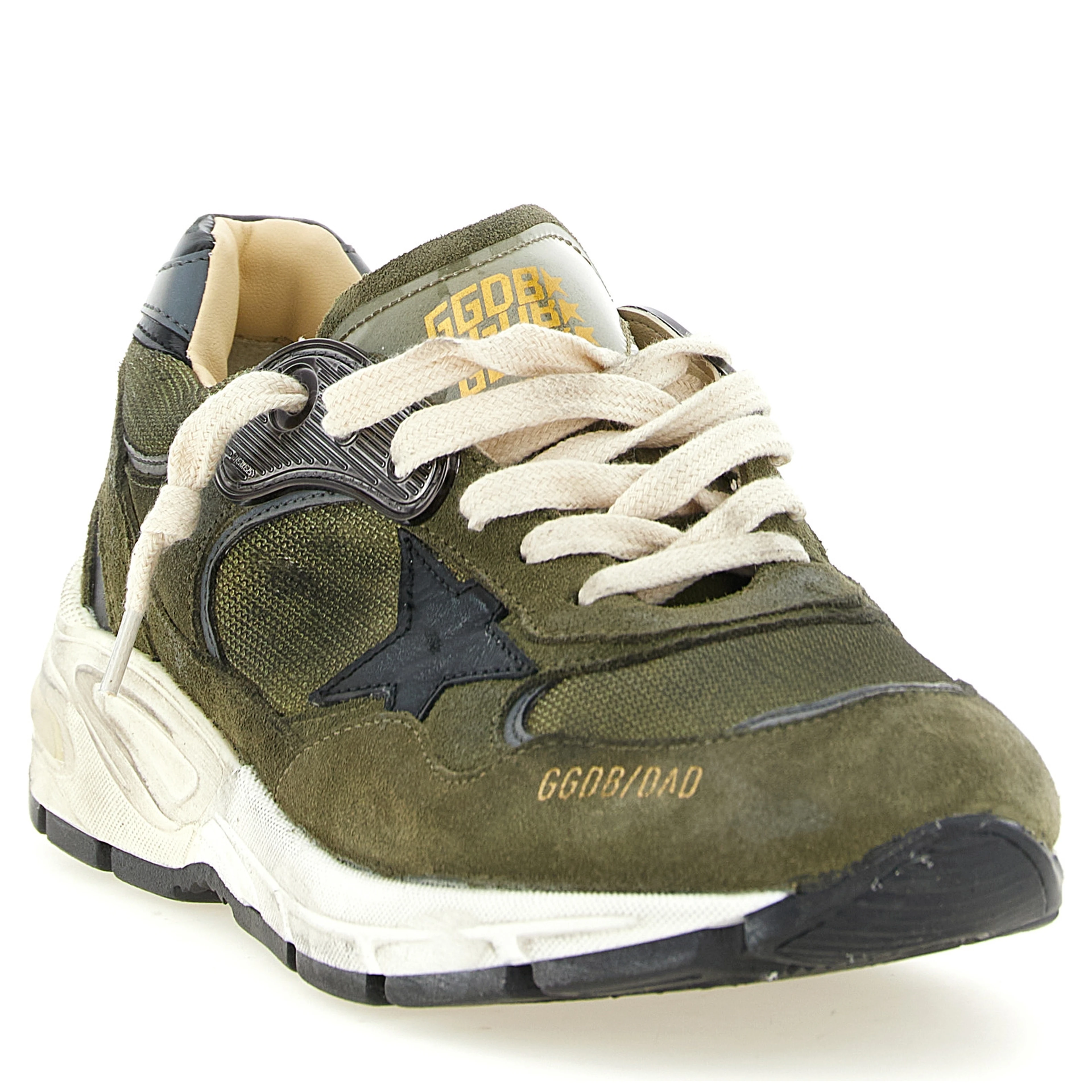 Bicolor Leather Athletic Sneakers