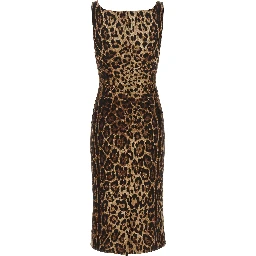 Brown Silk Midi Dress
