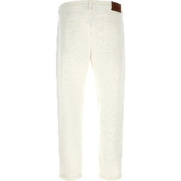 White Cotton Cropped Jeans