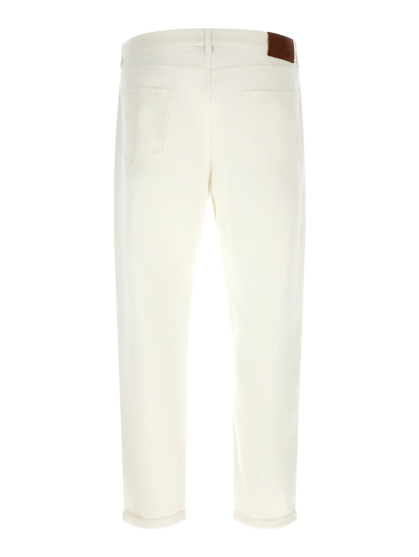 White Cotton Cropped Jeans