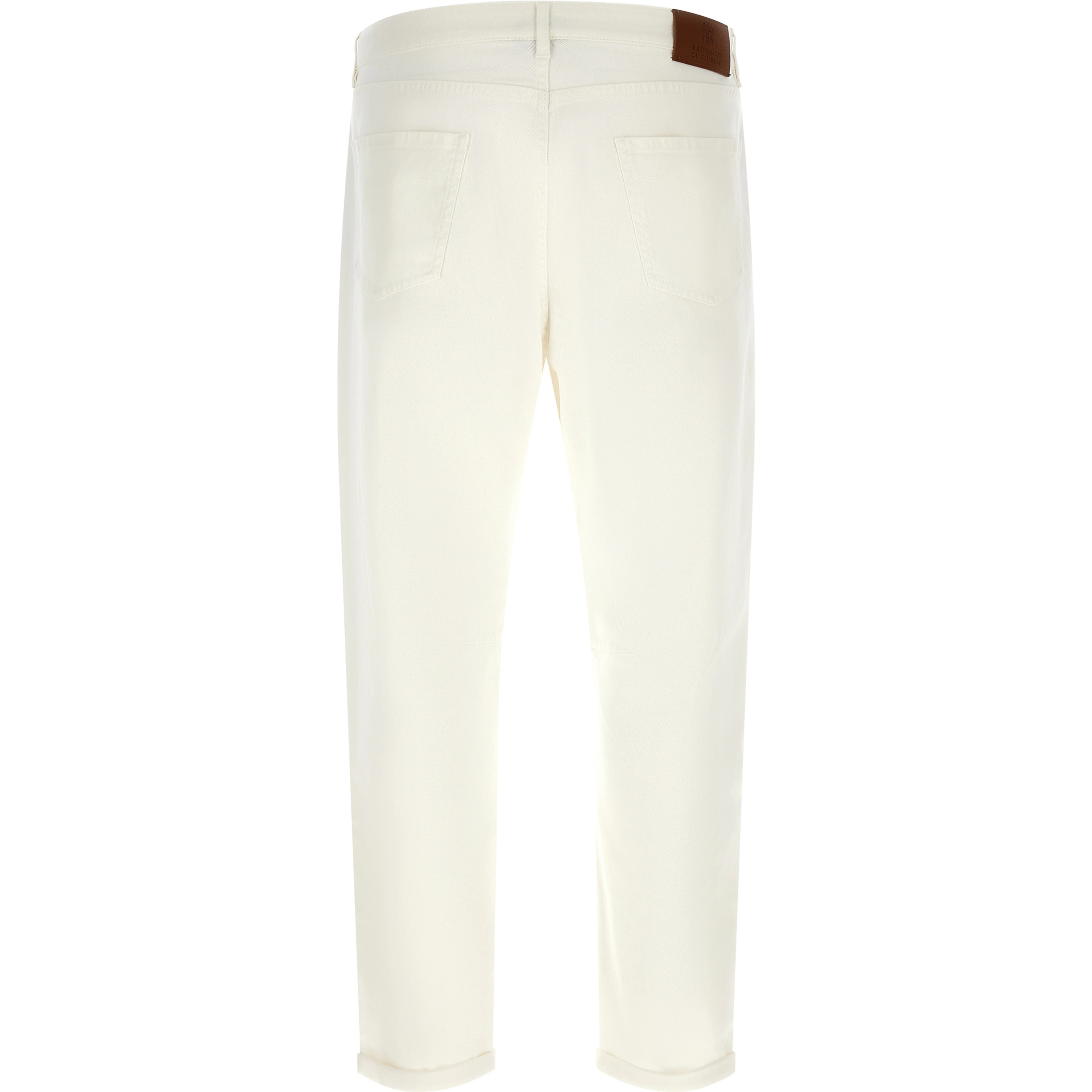 White Cotton Cropped Jeans