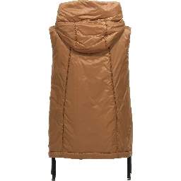 Brown Polyester Sleeveless Jacket