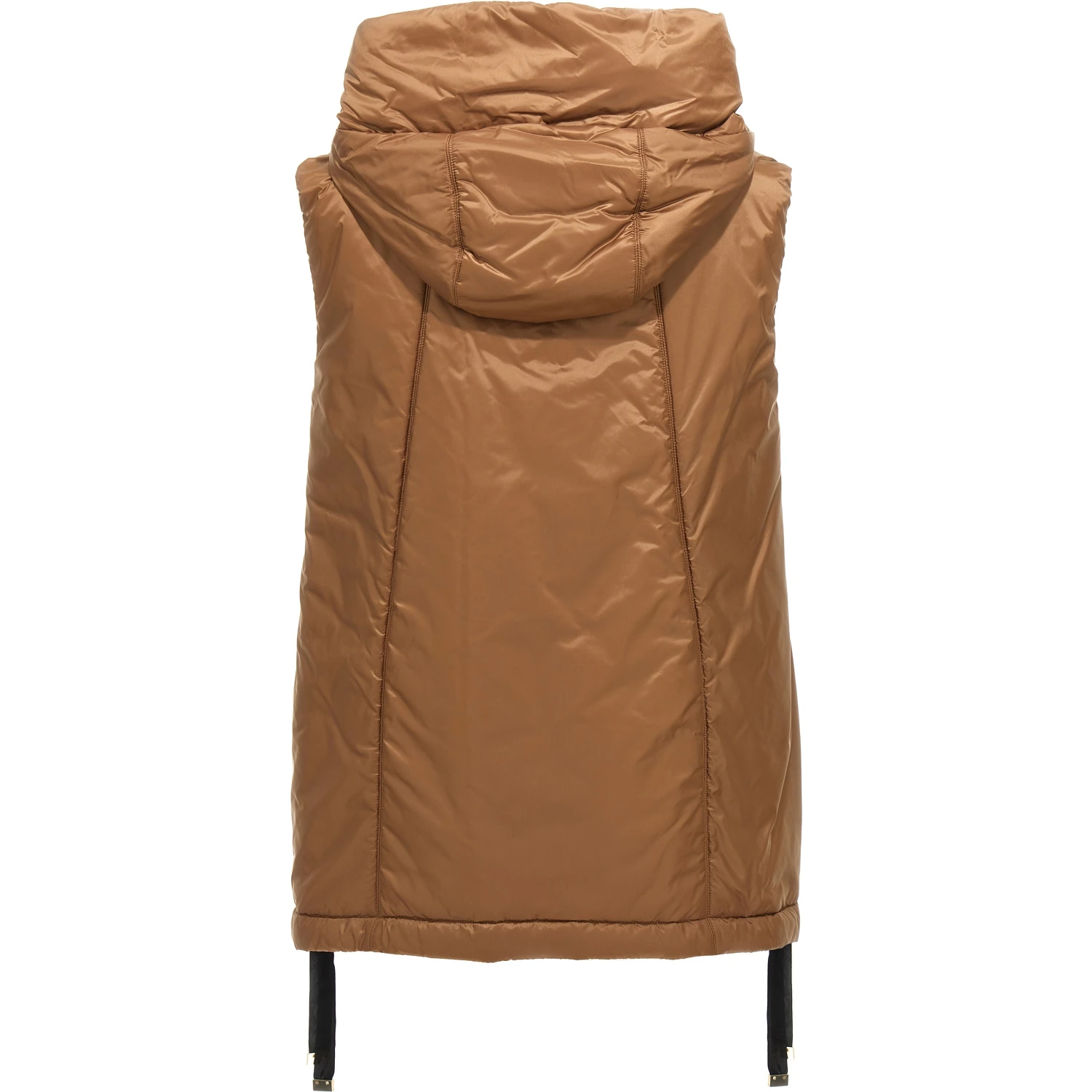 Brown Polyester Sleeveless Jacket