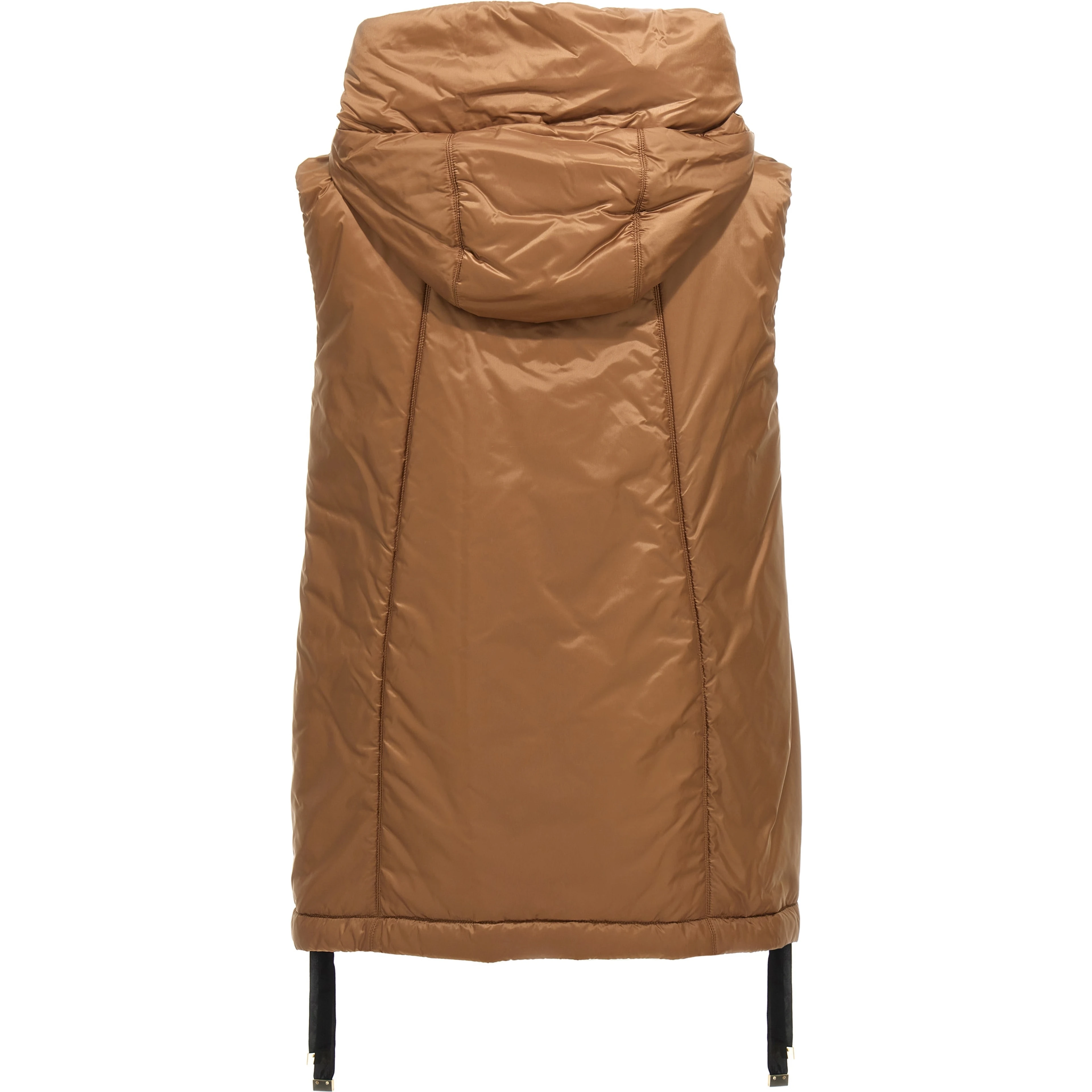 Brown Polyester Sleeveless Jacket