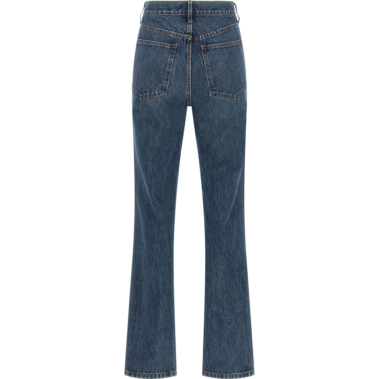 Blue Cotton Flared Jeans