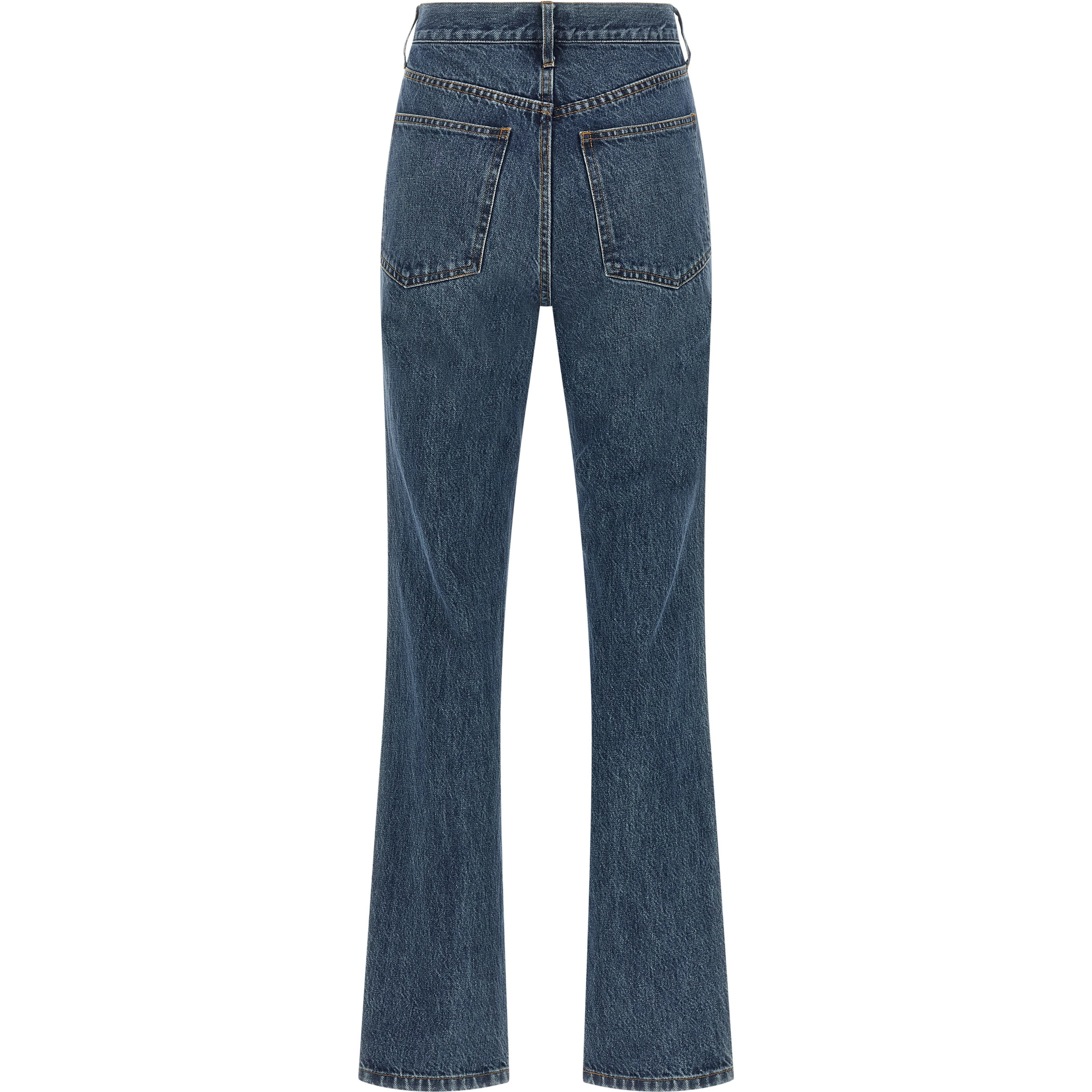 Blue Cotton Flared Jeans