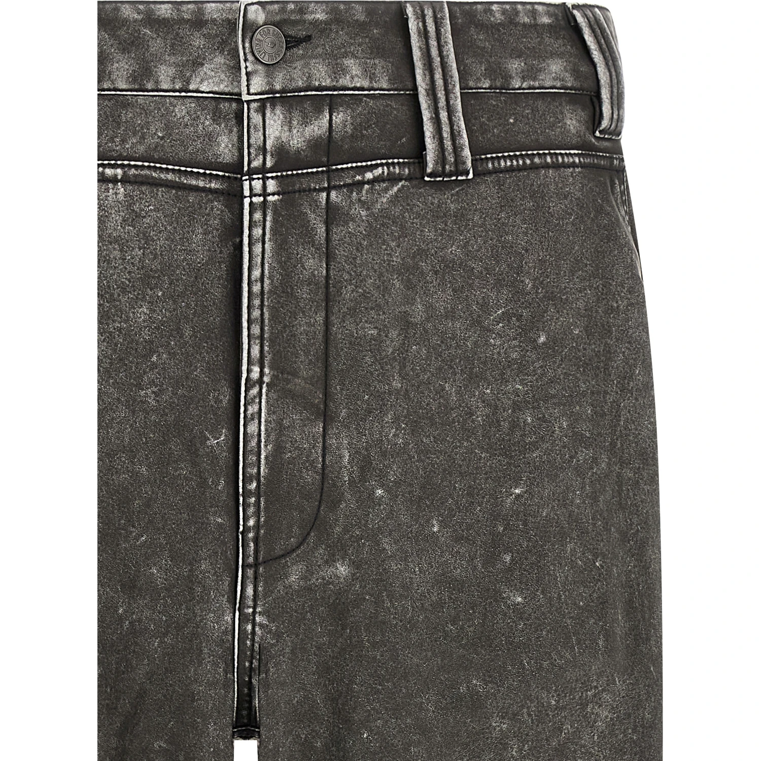 Gray Polyethylene Casual Pants