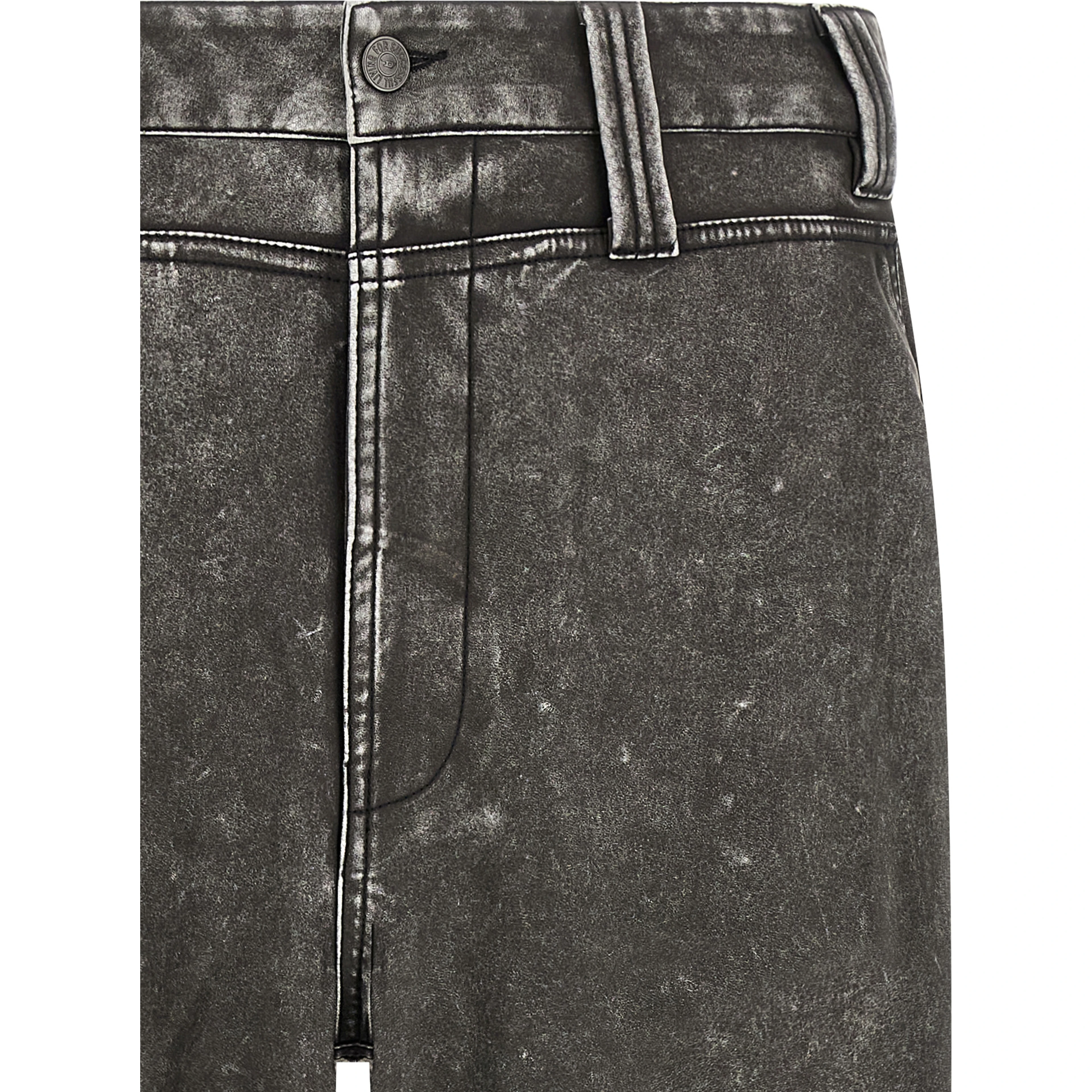 Gray Polyethylene Casual Pants