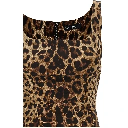Brown Silk Midi Dress