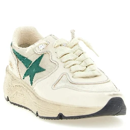 Bicolor Leather Athletic Sneakers