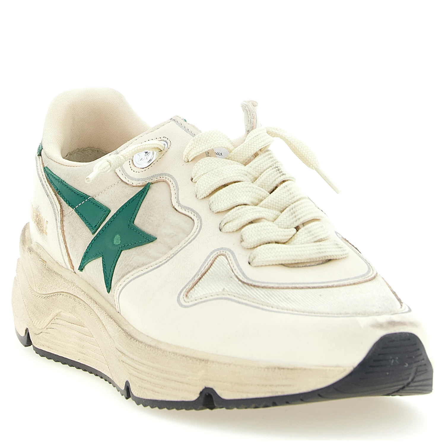 Bicolor Leather Athletic Sneakers