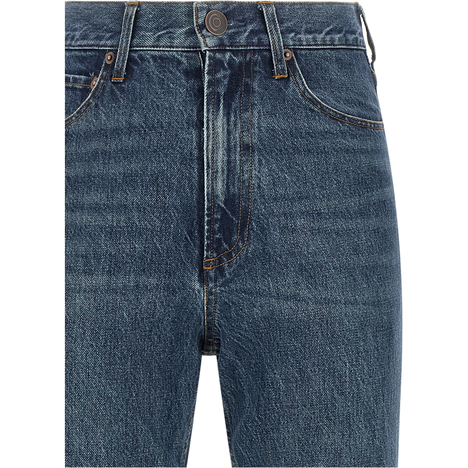 Blue Cotton Flared Jeans