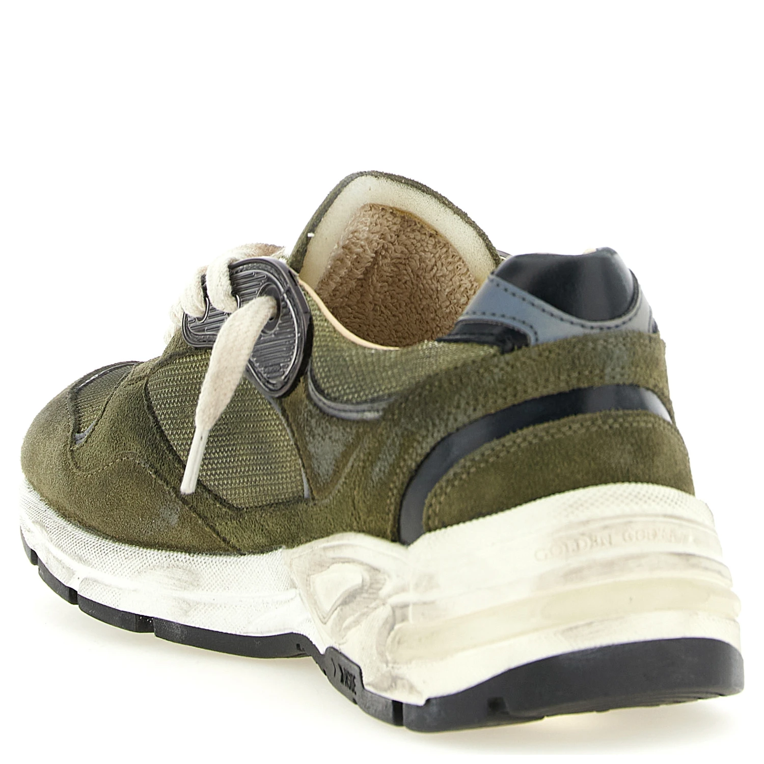 Bicolor Leather Athletic Sneakers
