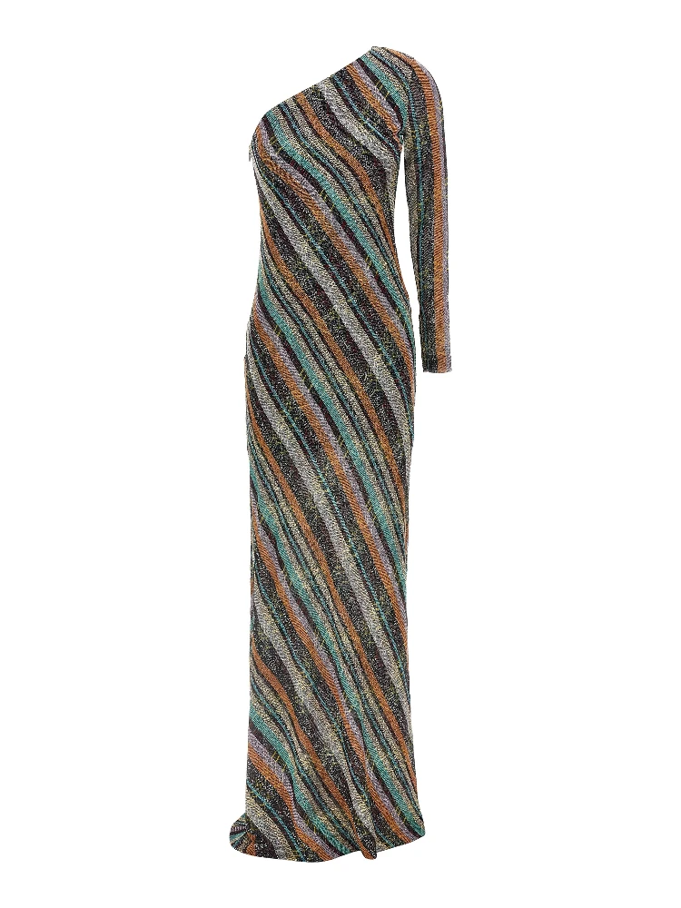 Multicolor Viscose Long Dress