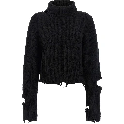 Black Merino Wool Cardigan