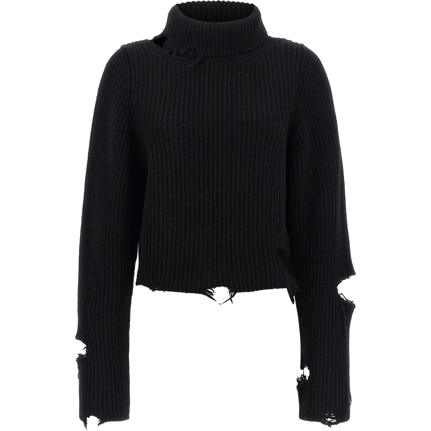 Black Merino Wool Cardigan