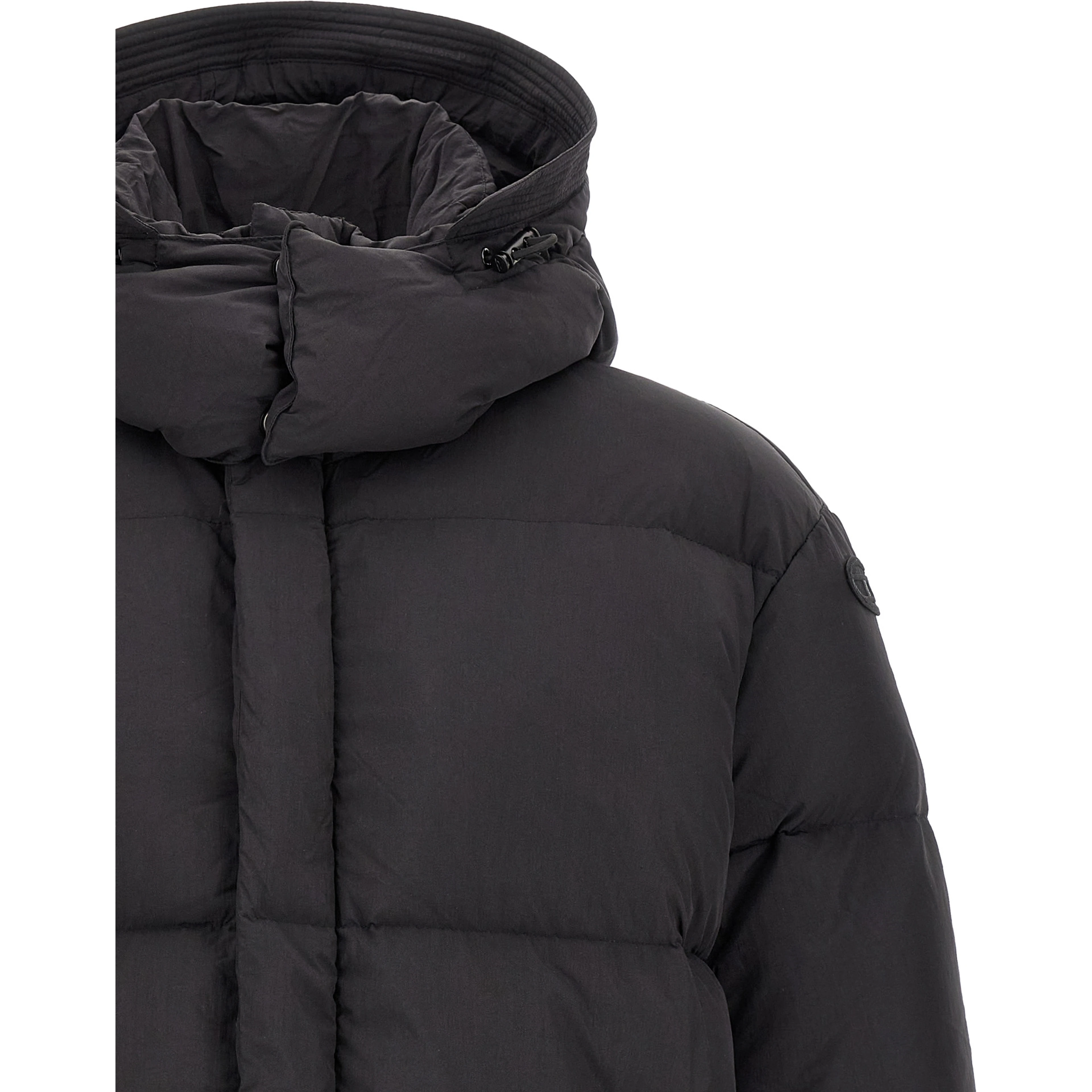 Black Polyamide Full-Length Jacket
