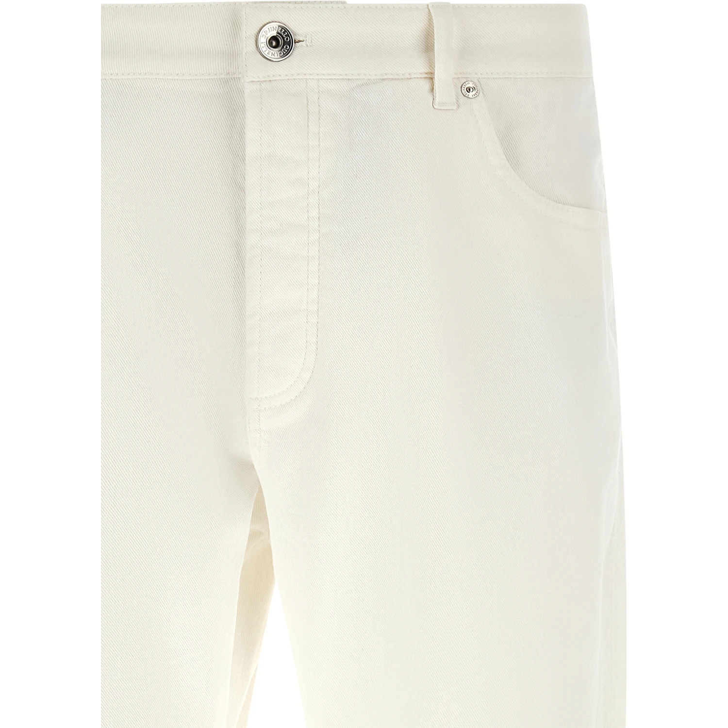 White Cotton Cropped Jeans