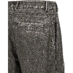 Gray Polyethylene Casual Pants