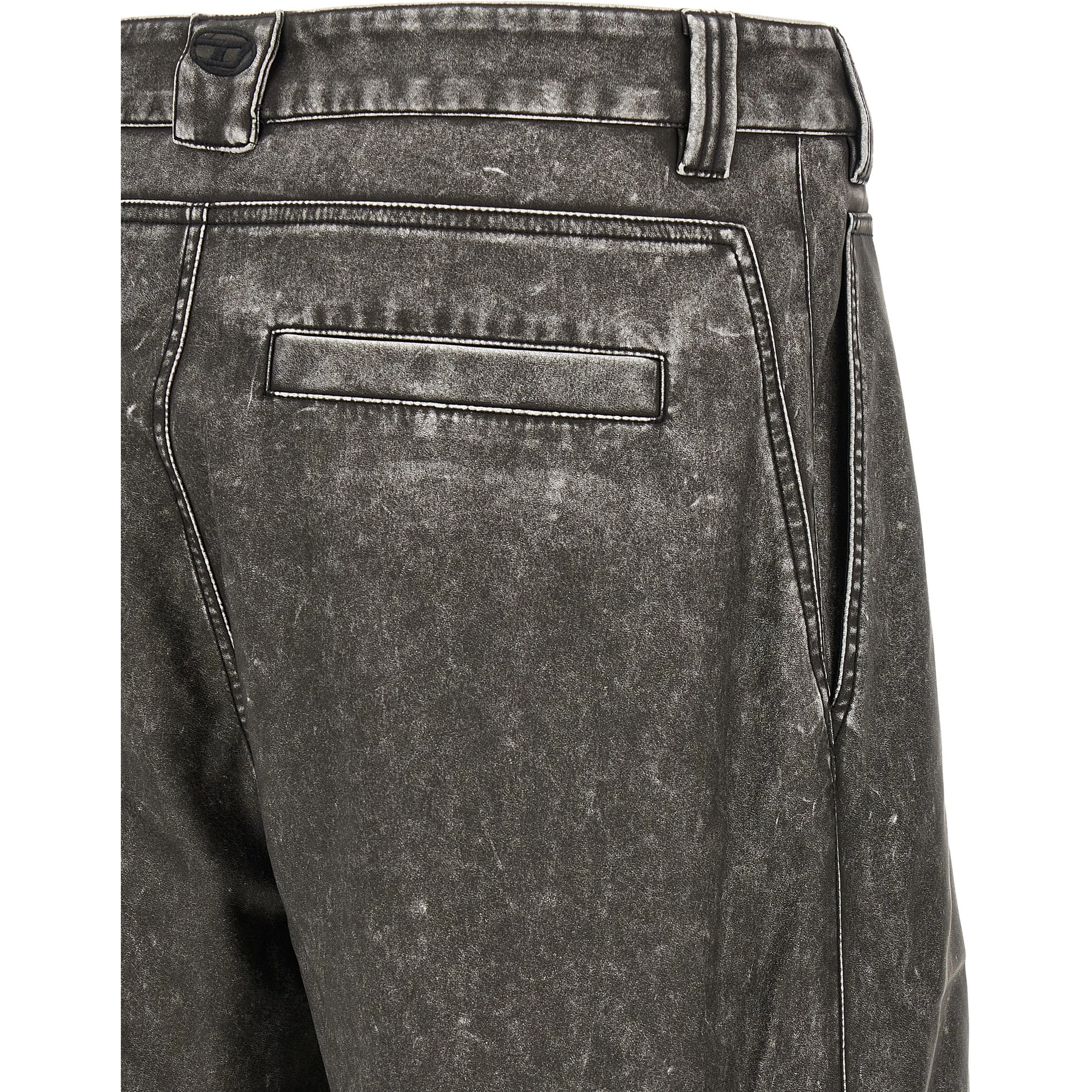 Gray Polyethylene Casual Pants