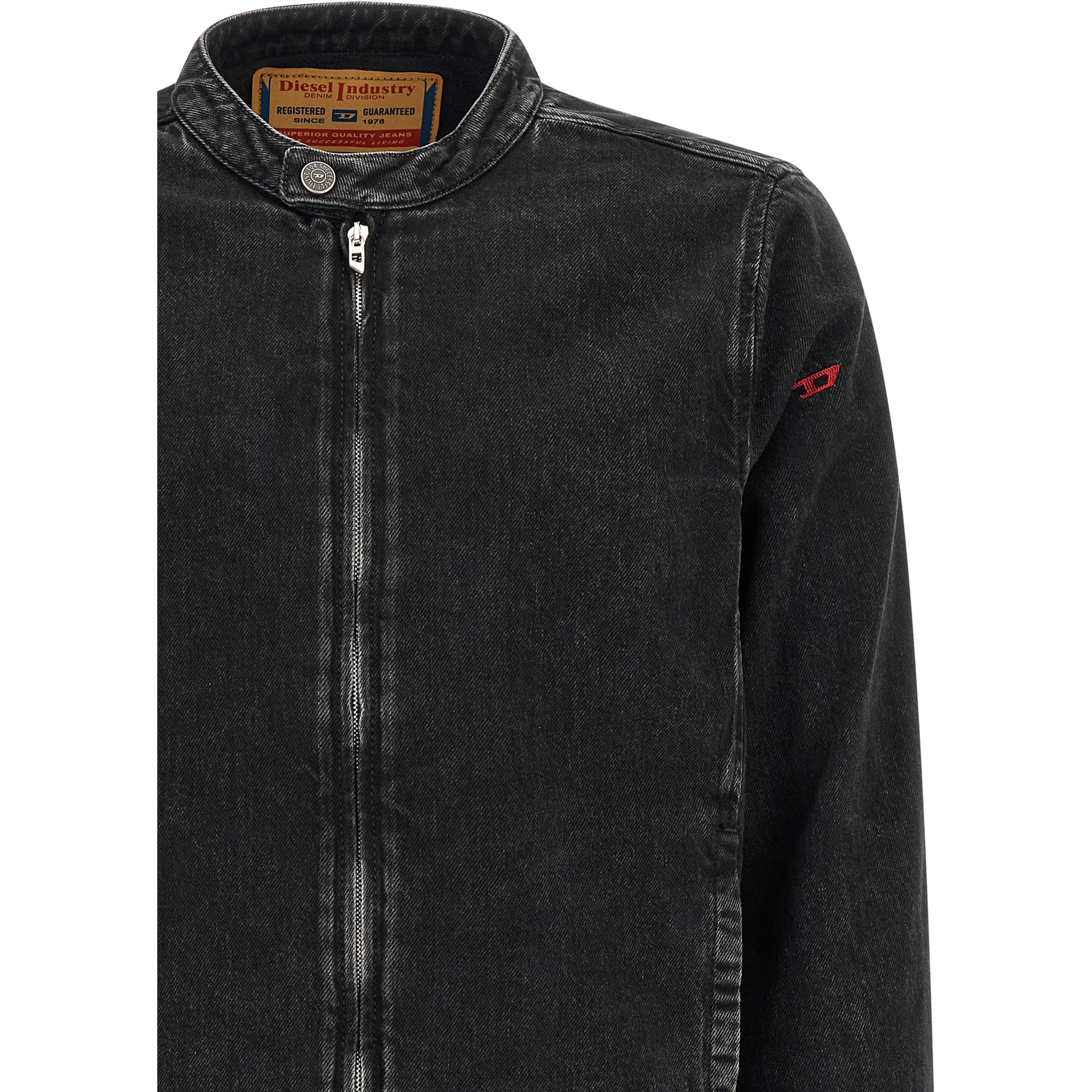 Black Cotton Denim Jacket