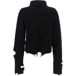 Black Merino Wool Cardigan