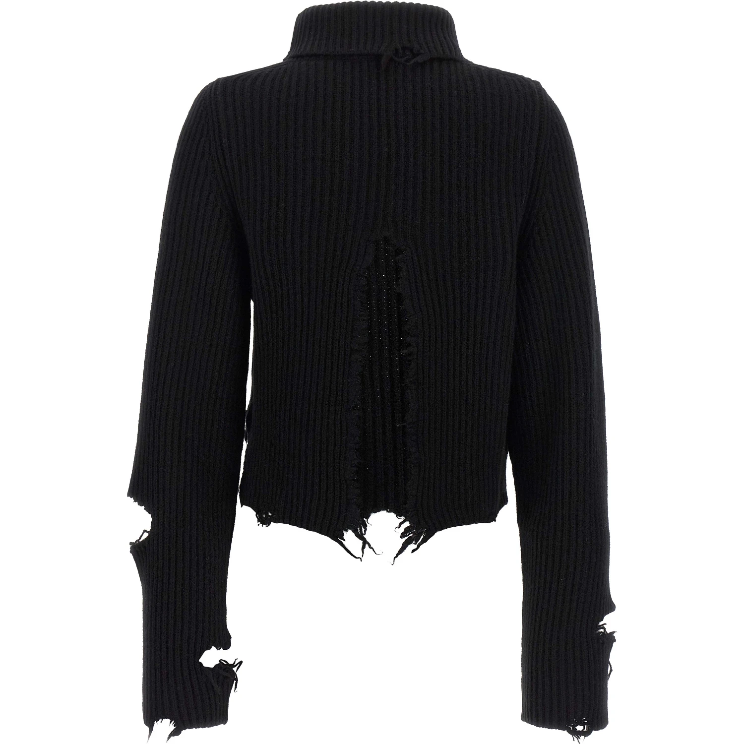 Black Merino Wool Cardigan