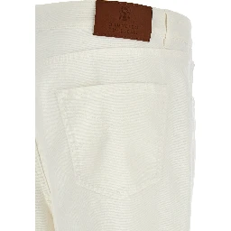 White Cotton Cropped Jeans