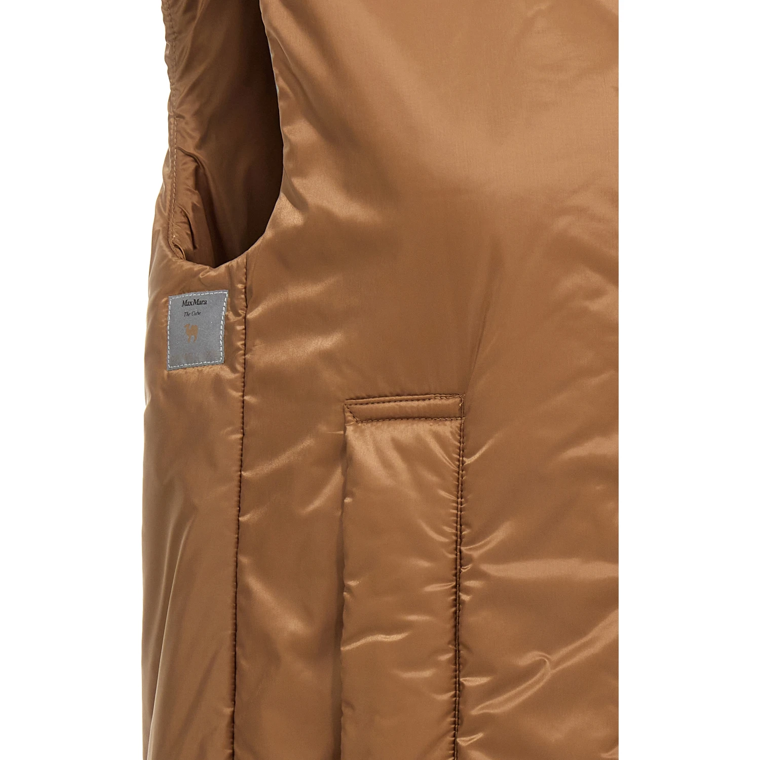 Brown Polyester Sleeveless Jacket