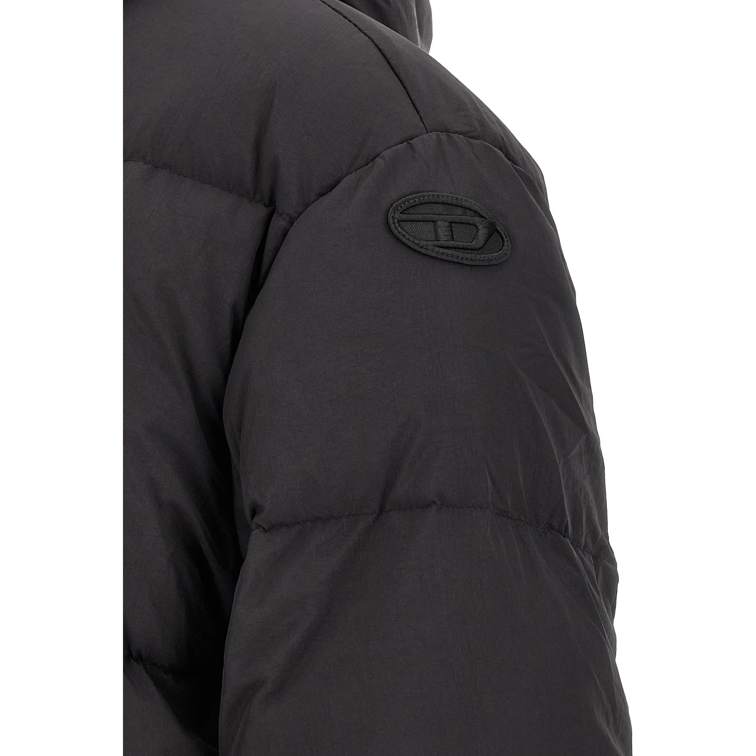 Black Polyamide Full-Length Jacket
