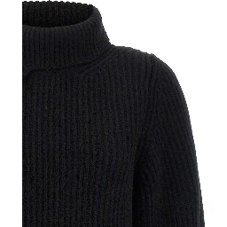 Black Merino Wool Cardigan