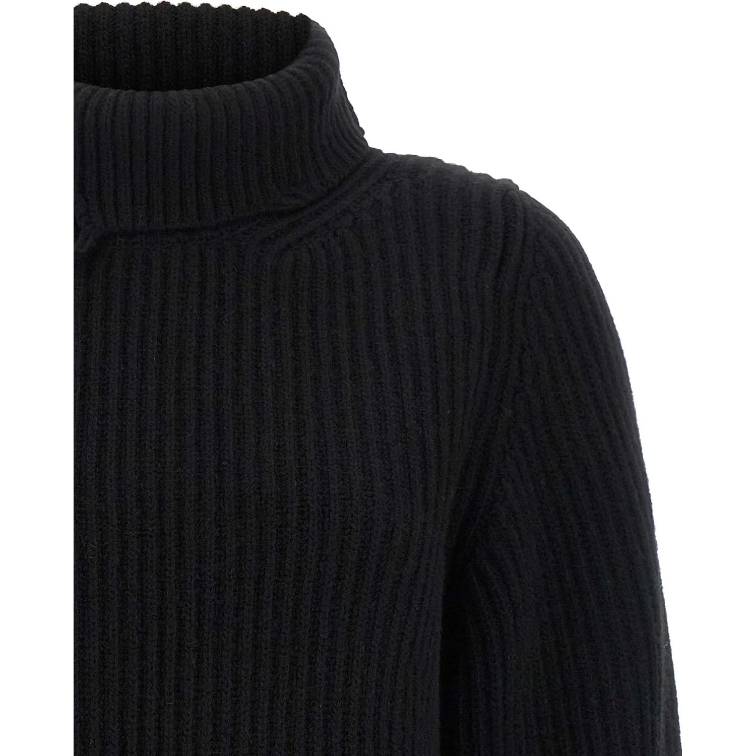 Black Merino Wool Cardigan