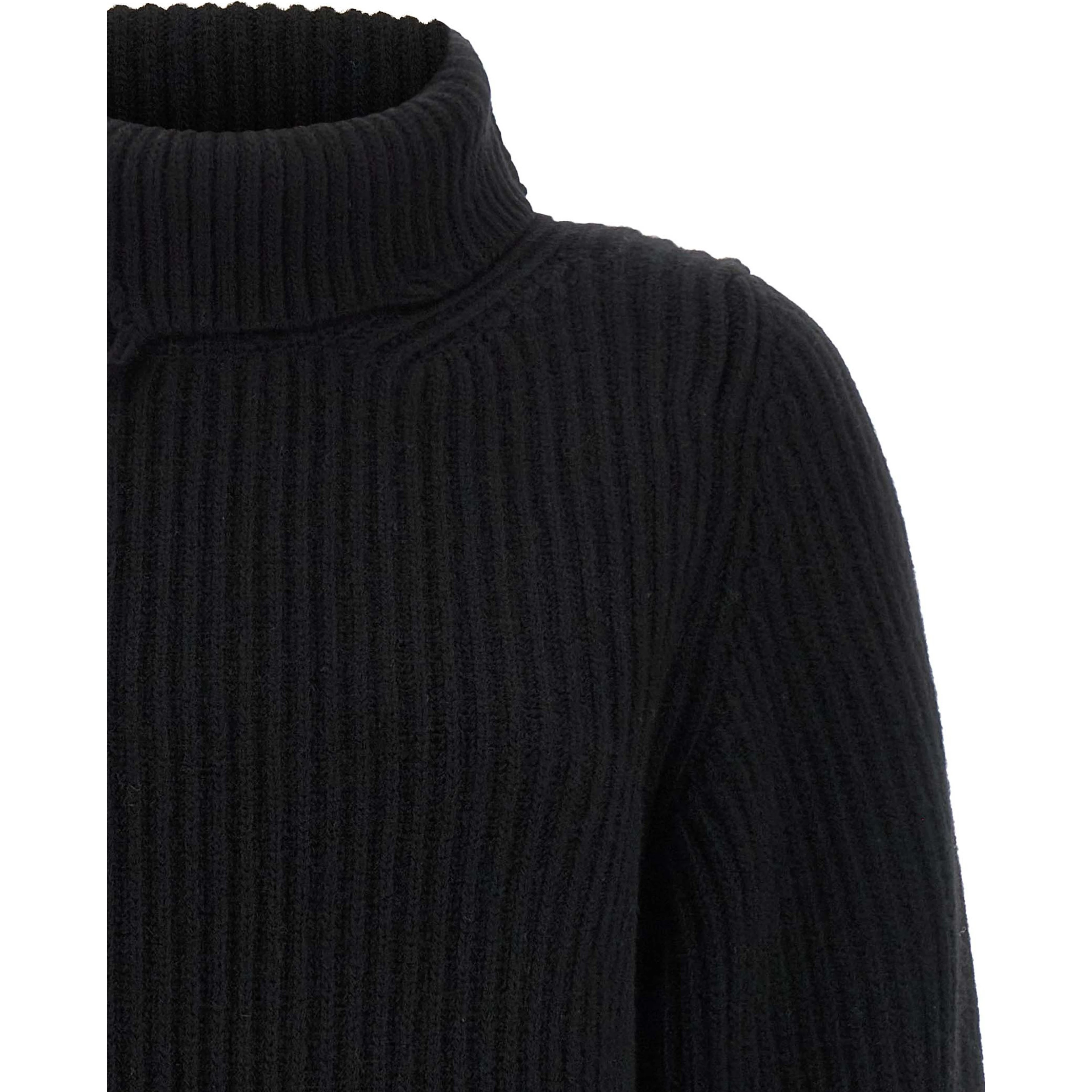 Black Merino Wool Cardigan