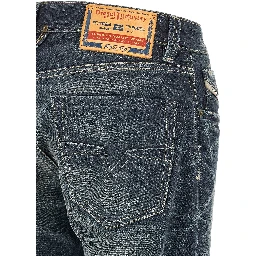 Blue Cotton Straight-Leg Jeans