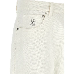 White Cotton Cropped Jeans
