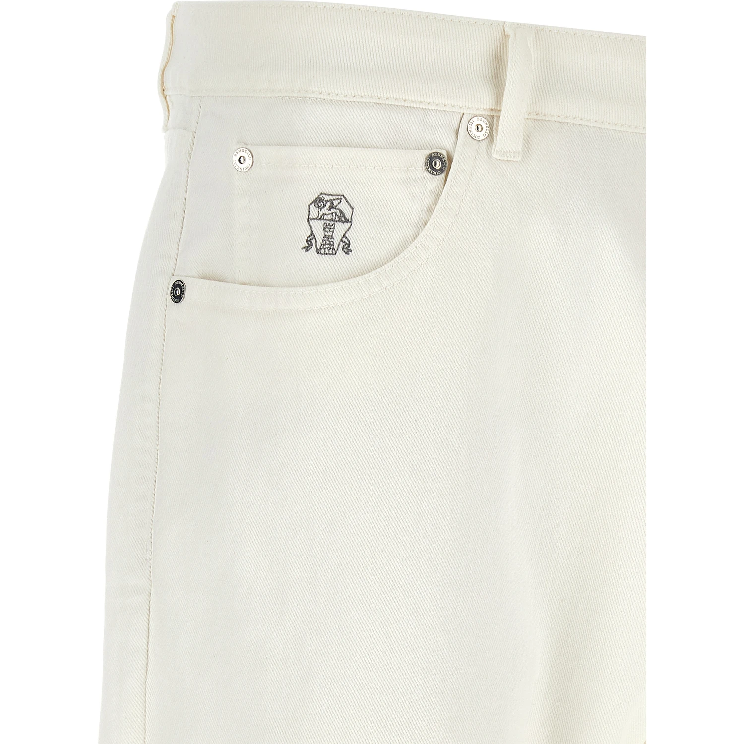 White Cotton Cropped Jeans