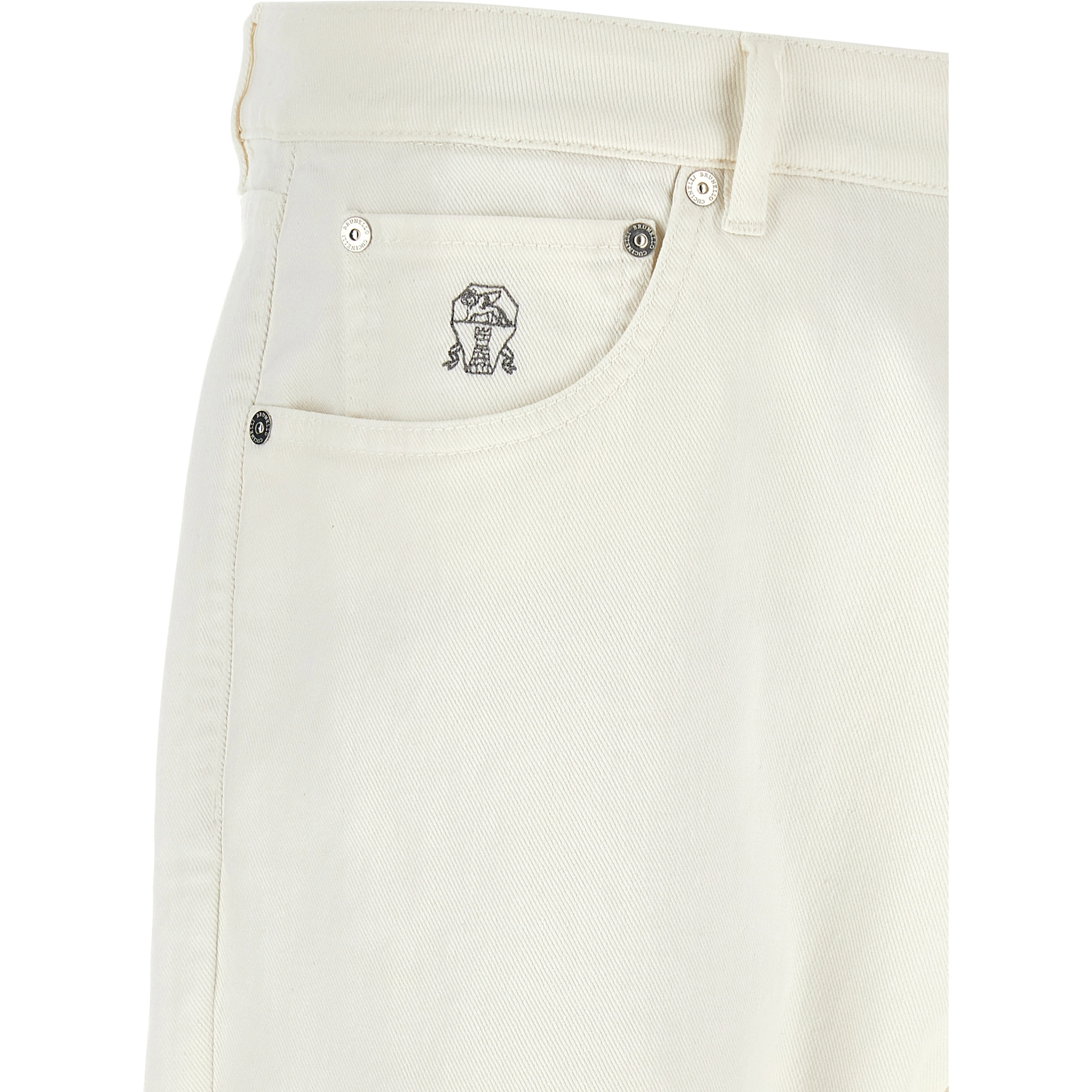 White Cotton Cropped Jeans