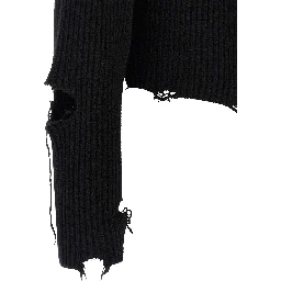 Black Merino Wool Cardigan