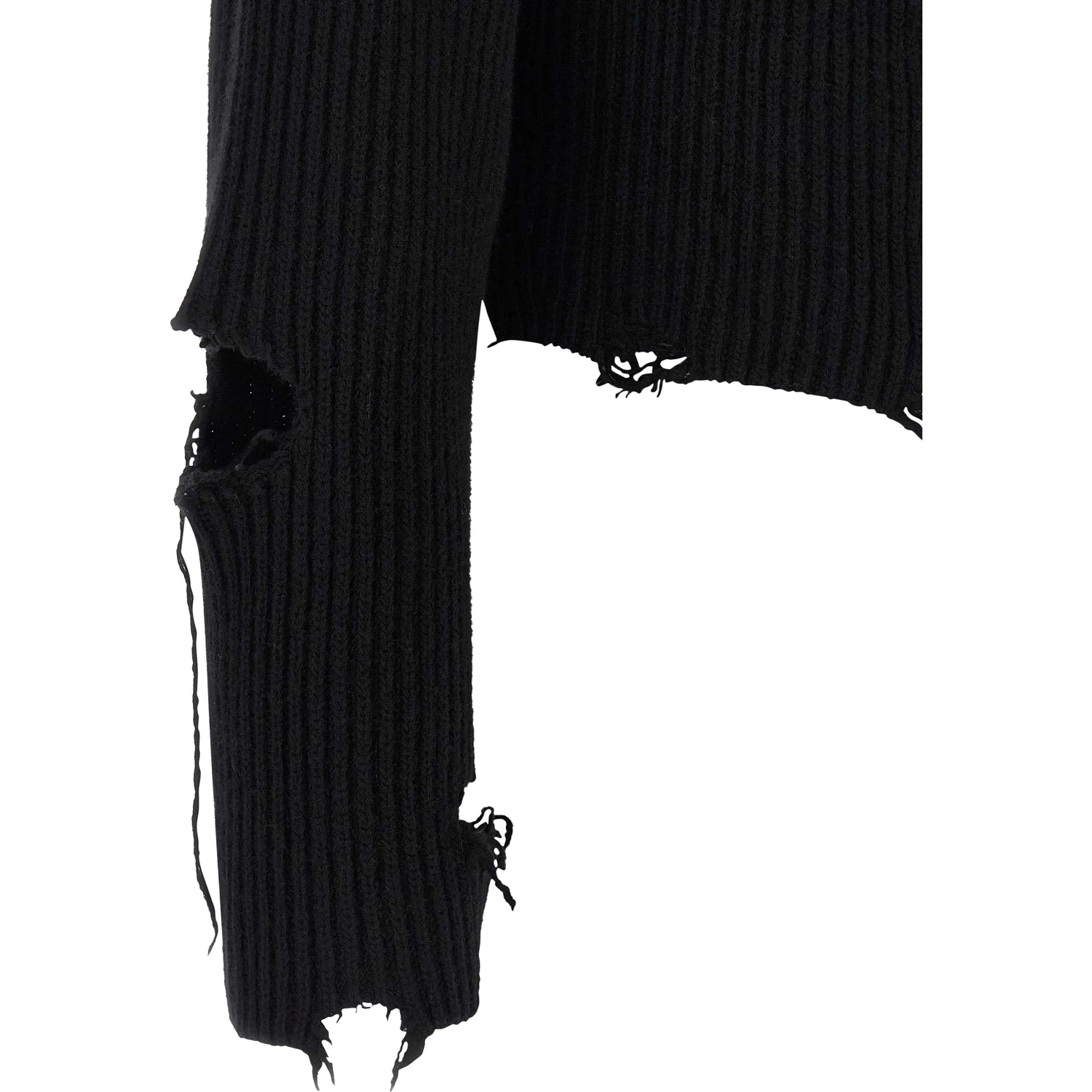 Black Merino Wool Cardigan