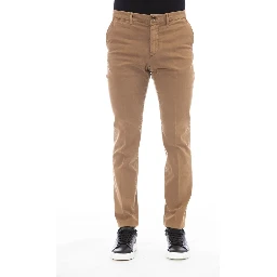 Beige Cotton Men Pants