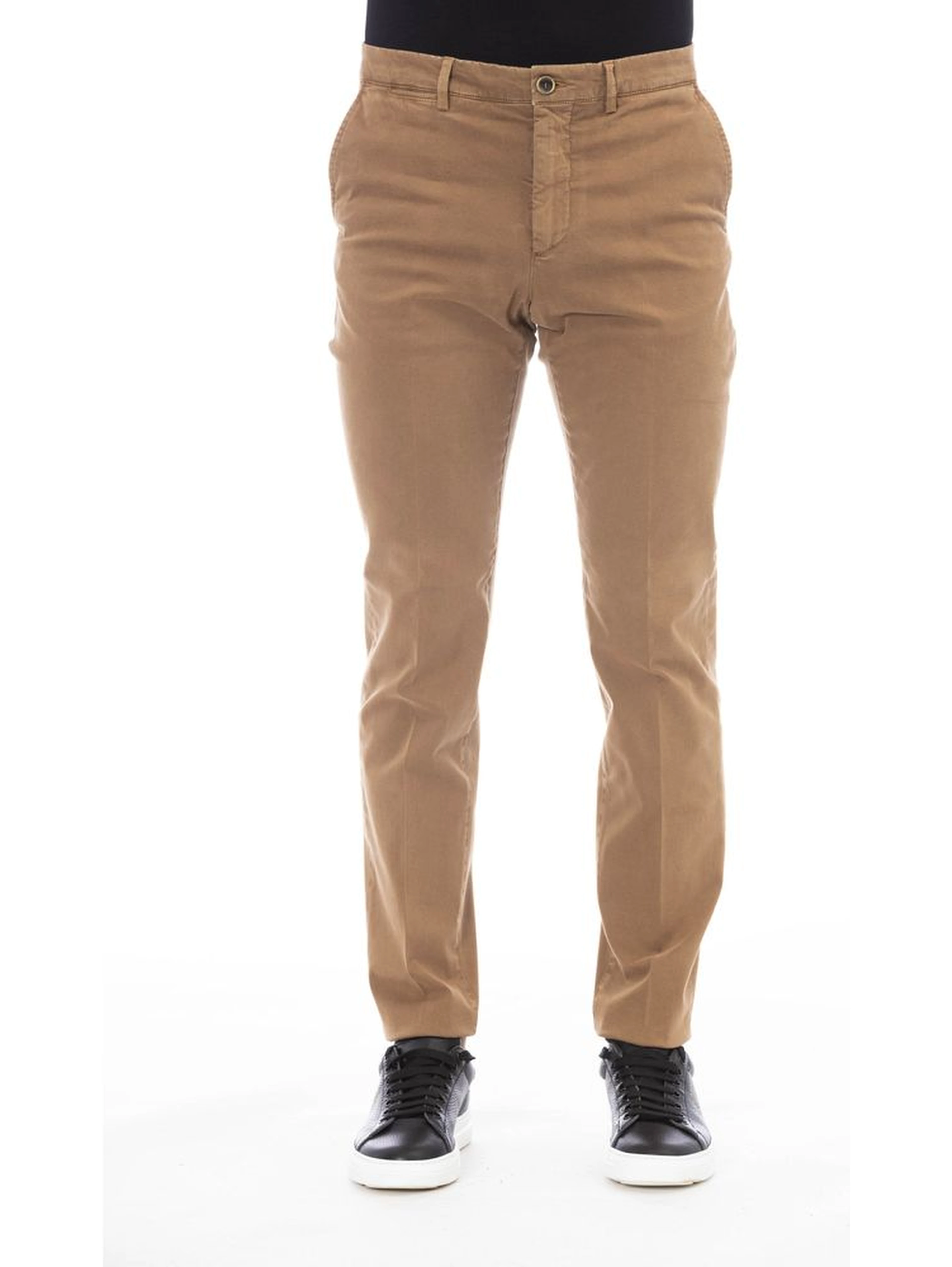 Beige Cotton Men Pants