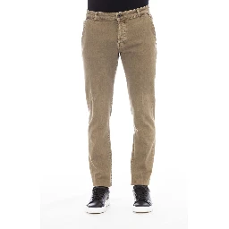 Green Cotton Men Pant