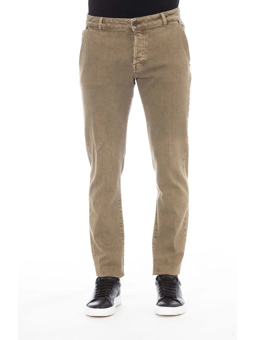 Green Cotton Men Pant