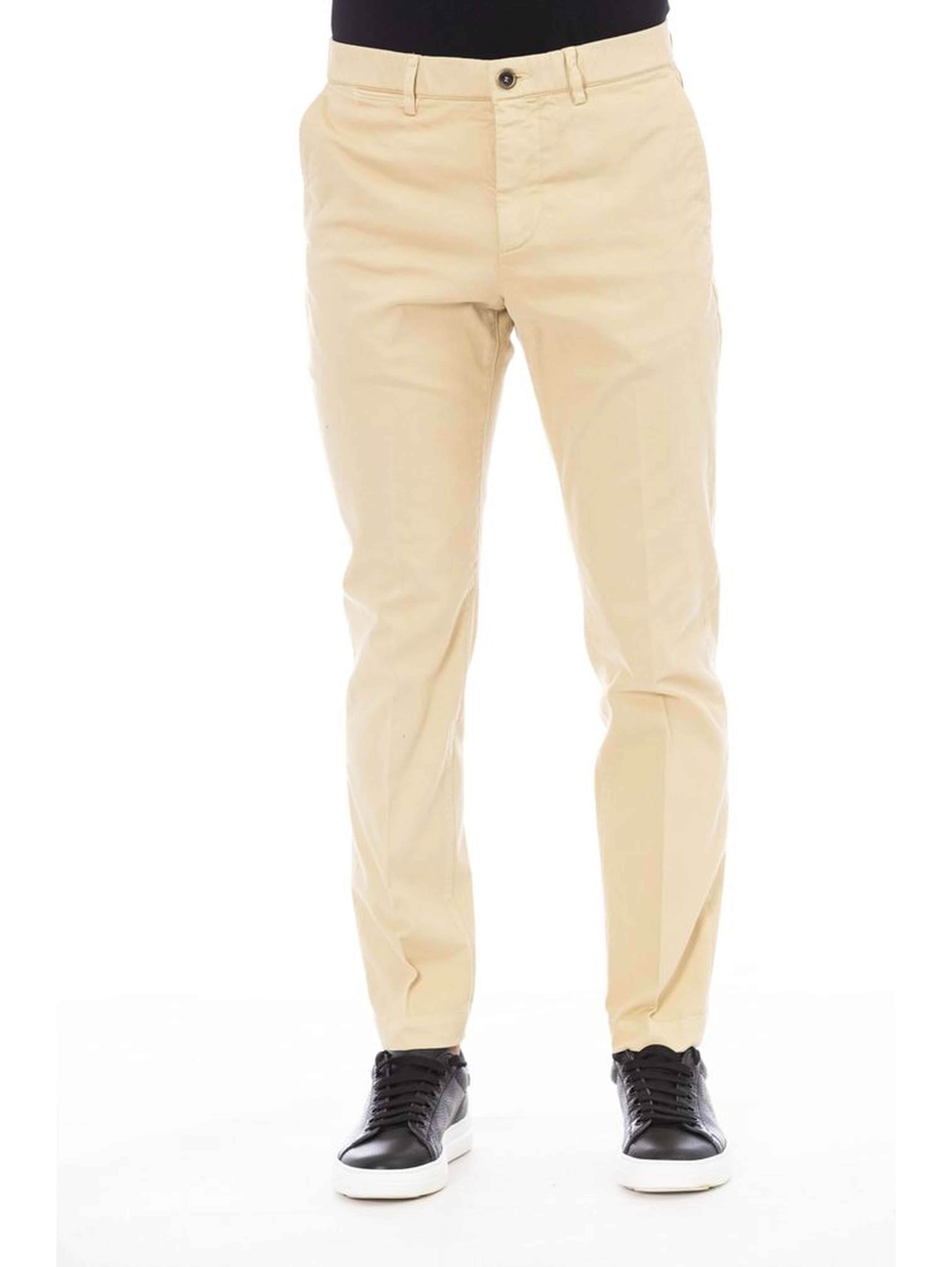 Beige Cotton Men's Pant