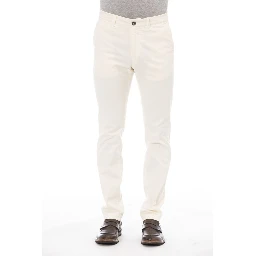 Beige Cotton Men Pant