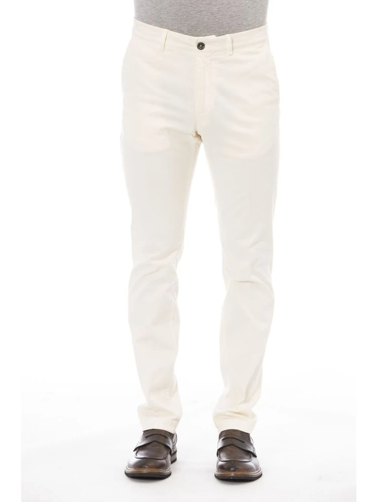 Beige Cotton Men Pant